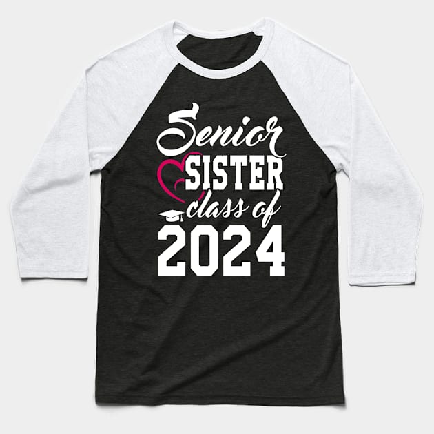 Class of 2024 Senior Gifts Funny Senior Sister Baseball T-Shirt by KsuAnn